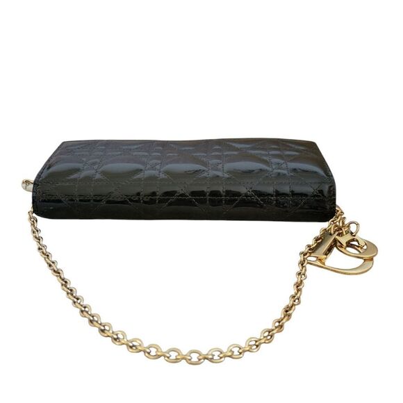 DIOR/ChristianDior Lady Dior  Wallet On Chain Patent Leather Black - Picture 13 of 16